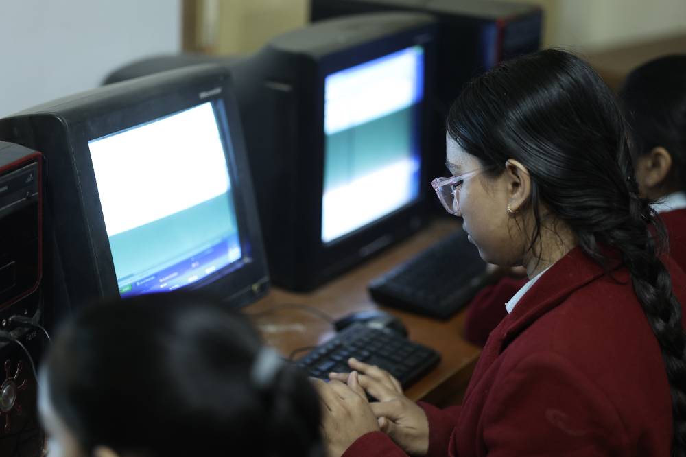 Computer lab facilities at Pink Model School
